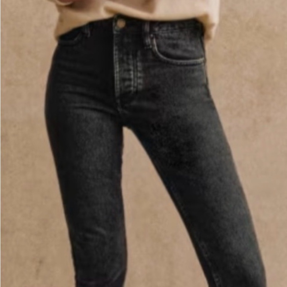 Sezane Classic Black Women's Jeans with Gold buttons size 27
